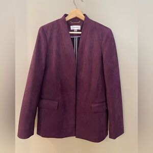 Calvin Klein size 12 plum stretch velvet-style women’s blazer